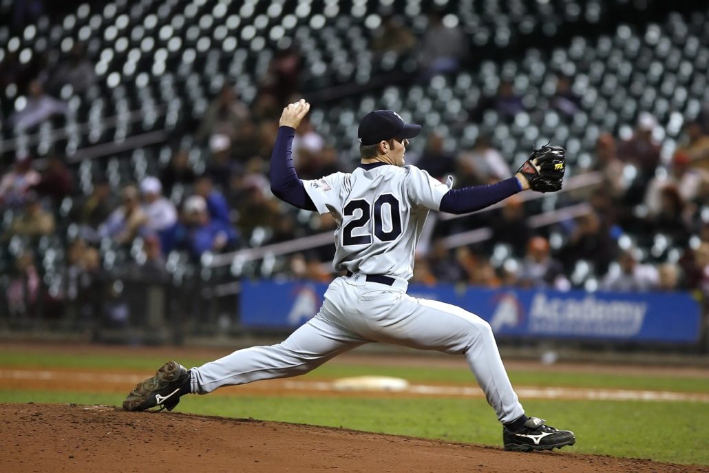 Baseballspieler in Aktion